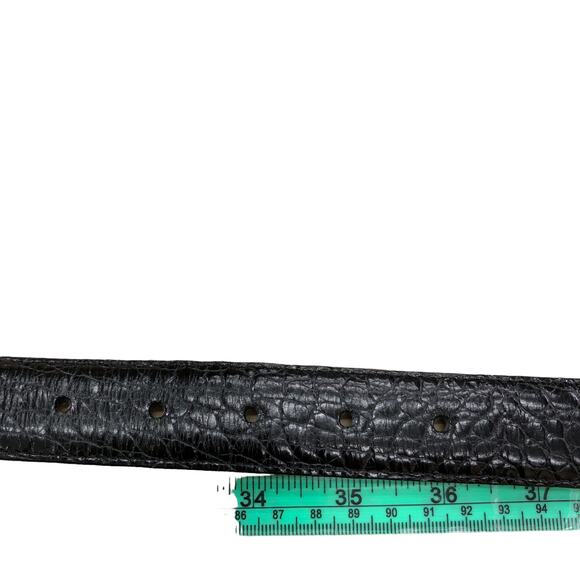 Brighton Women\'s Sz 32 Belt Black Croc Pattern #24703 Sliver Hardware Buckle main image 13